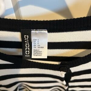 H&M Divided Monochrome Striped Top